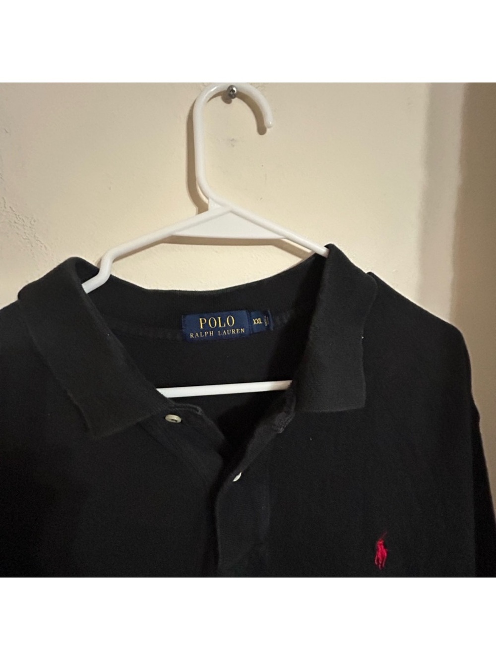 Polo Ralph Lauren Size XXL Black Polo with Red Pony Embroidery - Picture 2 of 4